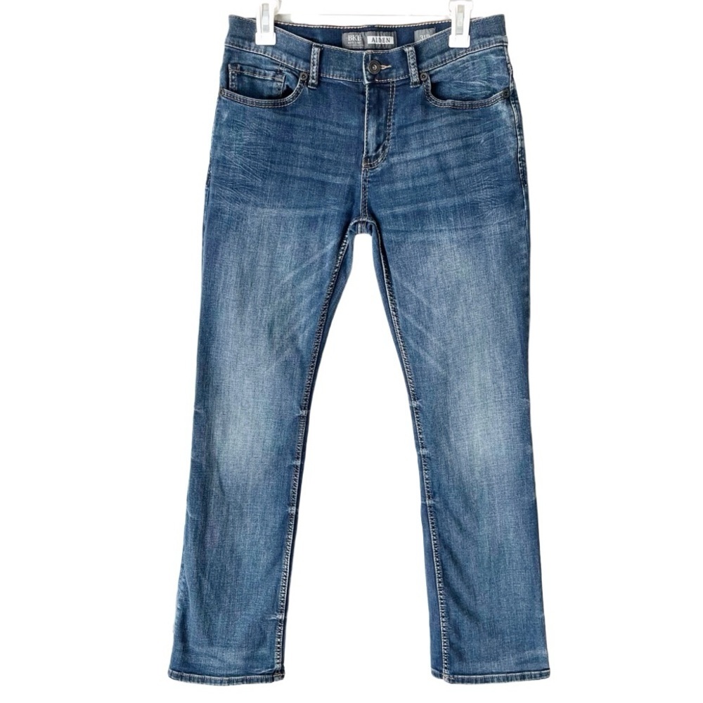 BKE Jeans Men's 31x31 Aiden Bootcut Distressed Faded Western Buckle Wester